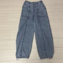 GU コクーンジョガーブルオンパンツ M サイズ デニムパンツ ブルー