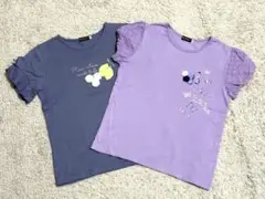 BeBe ベベ 150cm Tシャツ2枚セット（濃紺・紫）