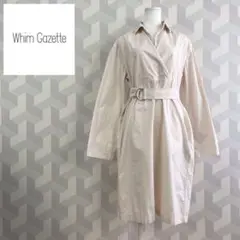 【whim gazette】厚手コットン ゆったりシャツワンピースウィムガゼット