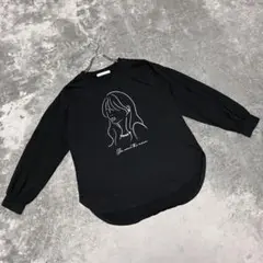 【TYTYCLAPPY】（M）長袖Tシャツ パールデザイン ラウンドヘム