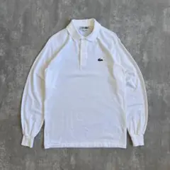 LACOSTE　ラコステ　美品　コットン　長袖ポロシャツ　ホワイト　3サイズ
