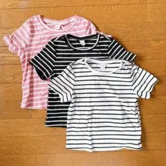 キッズ ストライプTシャツ 3枚セット Sサイズ
