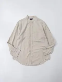 90s ノーカラー長袖コットンシャツ ヴィンテージ古着