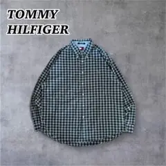 【TOMMY HILFIGER 】トミーヒルフィガー長袖 チェックシャツ刺繍ロゴ