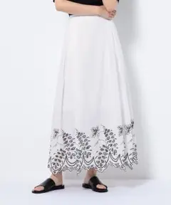 49AV.junko shimada 刺繍入りロング丈コットンスカート　40