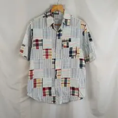 EXHIBITIONIST　パッチワーク　半袖シャツ　L　B3079