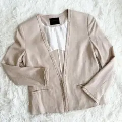 【お値下げ中】トゥモローランドコレクション　シルク混　ノーカラージャケット