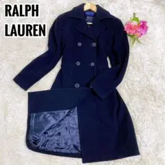RALPH LAUREN ロングコート ウール ダークネイビー M位