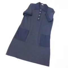 フォクシーウール襟付きワンピース、サイズ42.XL。FOXEY