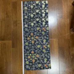 花柄 ネイビー 付け帯の敷物