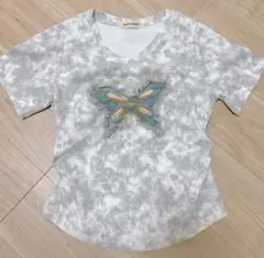 バタフライ刺繍Tシャツ
