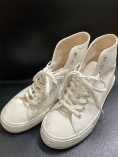 ホワイト ハイカット スニーカー Sサイズ レディースシューズ