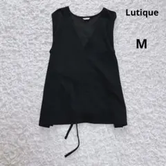 ルティーク　ノースリーブＶネックチュニックベストトップス（M）ウエストリボン