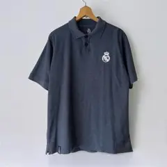【オフィシャル限定販売品】レアルマドリード　紋章ポロシャツ　M サッカー　ブルー