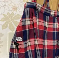 リディア　サスペンダー付き　チェック　ロングパンツ