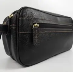【極美品】ブルックスブラザーズ　セカンドバッグ シボ革 焦げ茶 2室 クラッチ