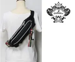 新品タグ付【オロビアンコ】伊製 INVIDIA 高級ナイロン生地 ボディバッグ黒