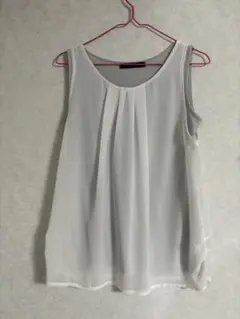 ホワイト ノースリーブ シャツ