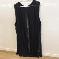 PISANO ピサーノ　ブラック ノースリーブ　ベスト ジレ　Lサイズ