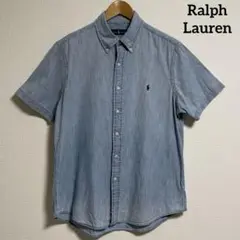 Ralph Lauren シャンブレー半袖シャツ ポニー刺繍 ワンポイントL相当
