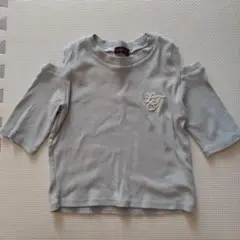 lovetoxic S オフショルダーTシャツ グレー LTロゴ