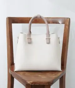 新品　natural couture ショルダー付ききれいめバイカラーBAG