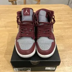 Air Jordan ハイカットスニーカー バーガンディ/グレー