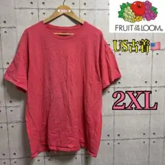 【アメリカ古着】FRUIT OF THE LOOM 2XL ピンク Tシャツ