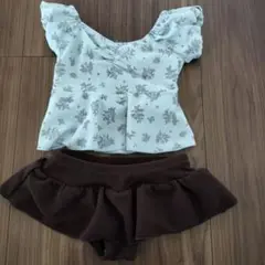 ベビー水着セット 90cm フラワープリント