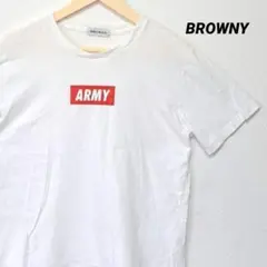 BROWNY ブラウニー ロゴ Tシャツ ARMY アーミー 白 S
