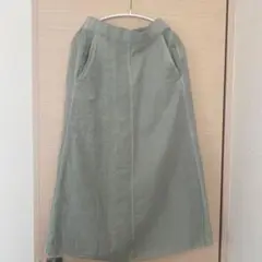 オリーブグリーン ロングスカート ゴムウエスト