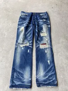 Y2K rapanui Vintage Check Damage Denim