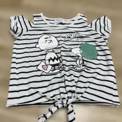 チャーリーブラウン スヌーピー Tシャツ 140 肩出し キッズ 女の子 半袖