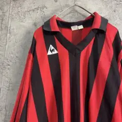 90s le coq sportif ルコックスポルティフ サッカーシャツ 赤黒