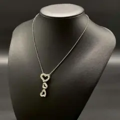 242遺品整理品　ネックレス　ダイヤ？　ジルコニア？　シルバー？　銀？　ハート