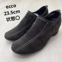 美品 ecco エコー スウェード スリッポン シューズ 37 23.5