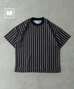 【新品】吸水速乾ドライタッチ総柄ビッグＴ/黒ストライプ/Mサイズ【夏物】