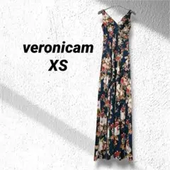 veronicam. フラワープリント ロングワンピース XS