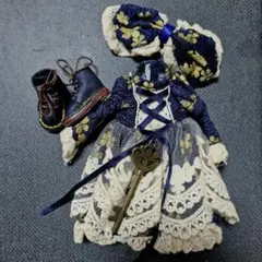 ネオブライス用 洋服 アウトフィット 靴 セット ドール 服 紺色 ブルー系