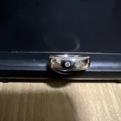 金メッキ エングレーブリング ダイヤモンド風