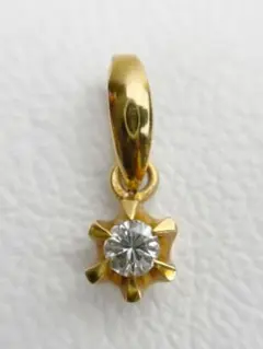 【ダイヤモンド】 ネックレス トップ K18 0.05ct ゴールド 1粒