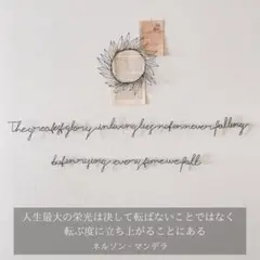 名言アート⚪︎ワイヤークラフト レタリング ネルソン *人生最大の栄光~*