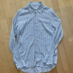 ALEXANDER McQUEEN 長袖シャツ 水色 ストライプ