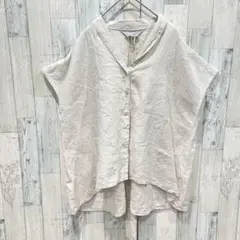 美品　Midiumi ミディウミ　リネンブブラウス　ベージュ　麻