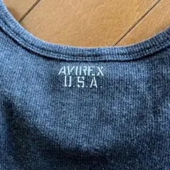 AVIREX U.S.A アヴィレックスＶネック半袖Tシャツ チャコール Ｌ