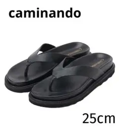 caminando カミナンド トング サンダル レザー黒 サイズ8 25cm