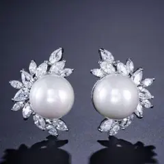 新品✨　ジルコニア　パール　ピアス