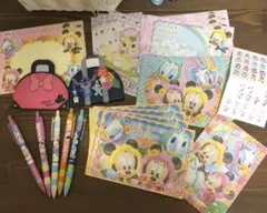 ディズニーシャーペン5本 メモ帳2冊 おまけシール封筒19枚 シール