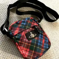 【美品】ヴィヴィアンウエストウッド ショルダー バッグ ポーチ チェック スマホ