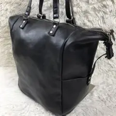 【極美品・2way】 トートバッグ リュック ブラック レザー肩掛け　大容量